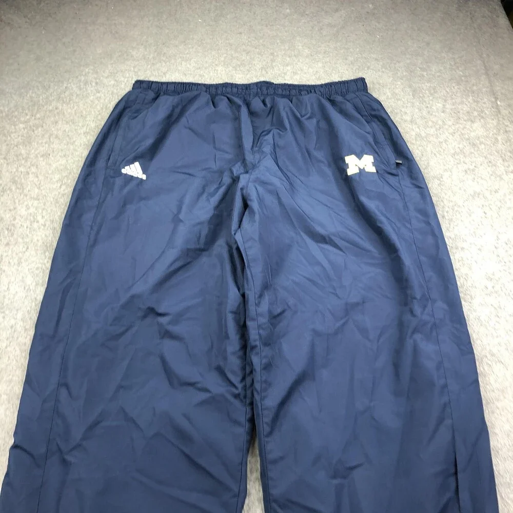 Michigan Wolverines Pants Mens 2XL Blue NCAA Football Adidas Track Warm Up